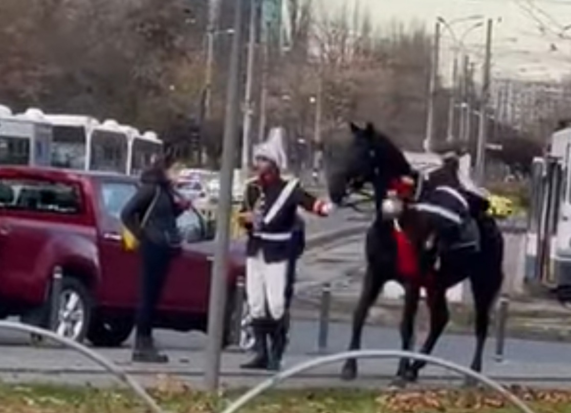 Un jandarm cade de pe cal înaintea paradei de 1 Decembrie.