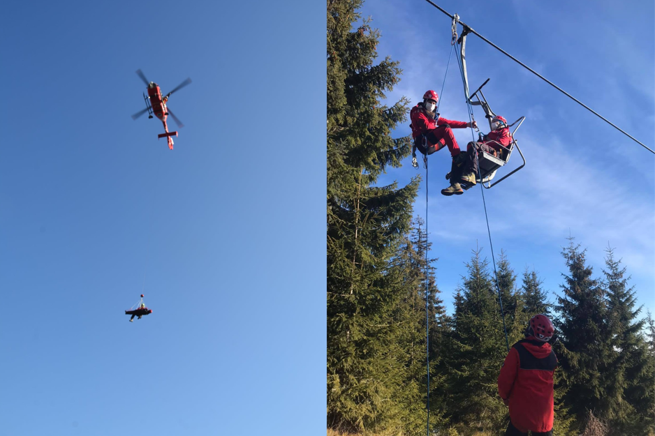 Exercițiu de salvare din telescaun