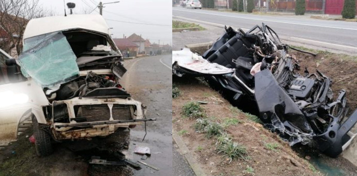ACCIDENT GRAV în Sălaj! Două persoane au rămas încarcerate. FOTO