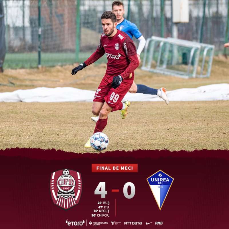 CFR Cluj a făcut scor cu Unirea Dej
