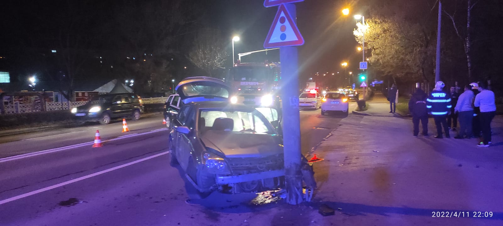 Accident pe Bulevardul 1 Decembrie 1918 din Cluj-Napoca. Foto: ISU Cluj.