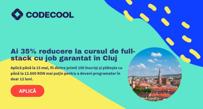 Reconversie profesională, job garantat și venituri stabile în Cluj, după doar 12 luni de pregătire la școala Codecool România (P)