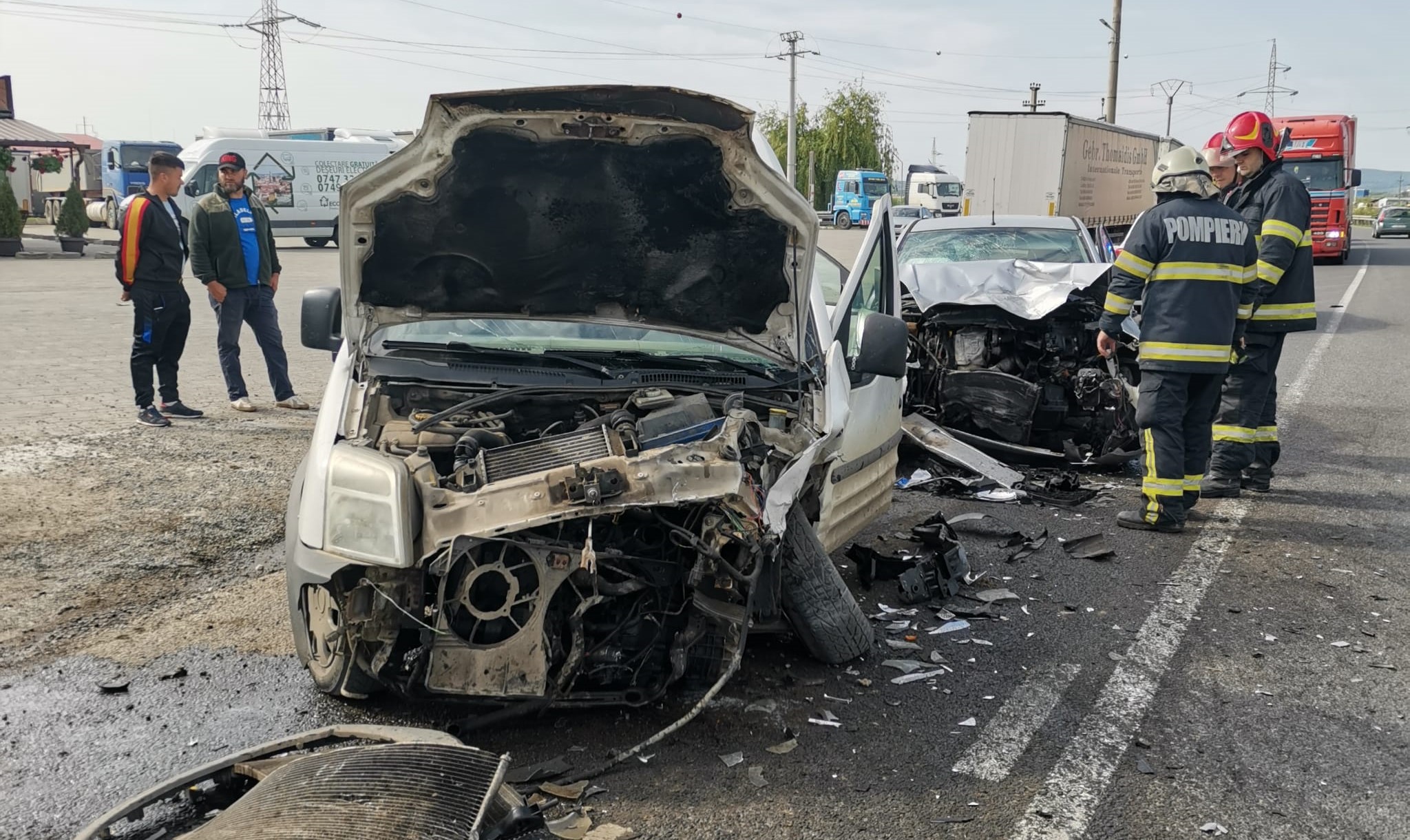 Accident la ieșire din Turda. FOTO: ISU Cluj