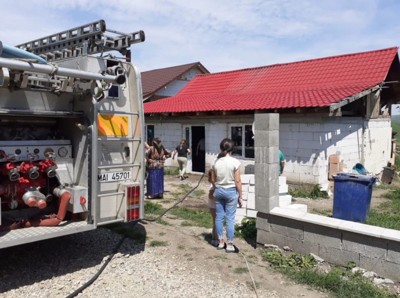 Incendiu la o casă de locuit din Frata / Foto: ISU Cluj