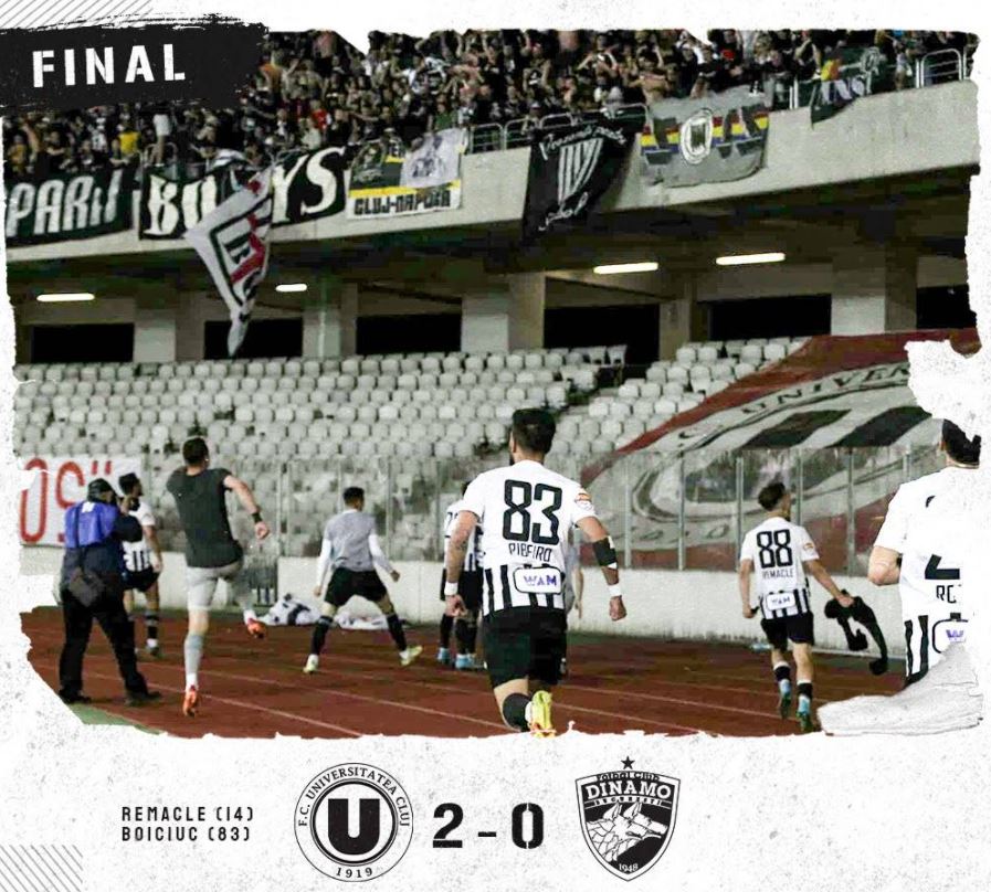 „U” Cluj a câștigat în fața lui Dinamo