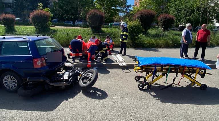Accident în Piața Flora din Cluj-Napoca. FOTO: ISU Cluj