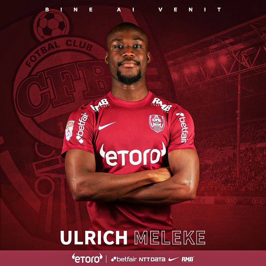 Ulrich Meleke în tricoul campioanei. FOTO: CFR Cluj Facebook