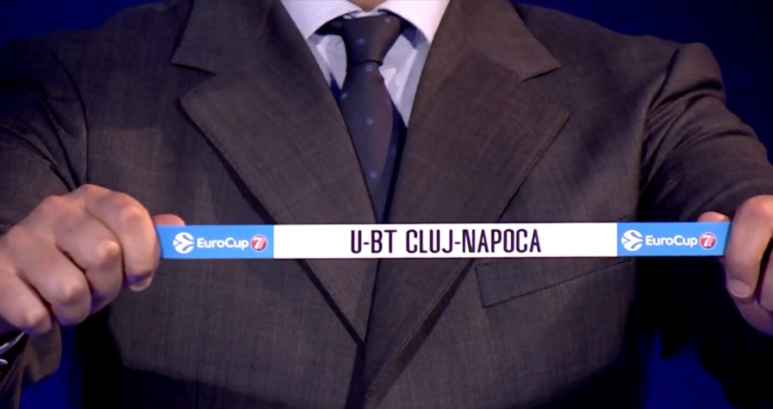 U-BT Cluj-Napoca a fost repartizată în grupa A/ Foto: captură ecran tragere sorți
