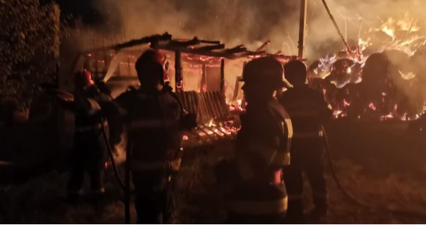 Incendiu de proporții la un adăpost de animale din județul Cluj / Foto: ISU Cluj