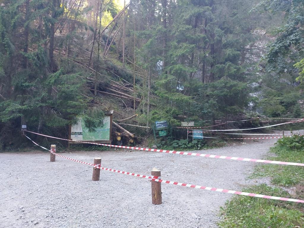 Accesul la Cascada Vălul Miresei