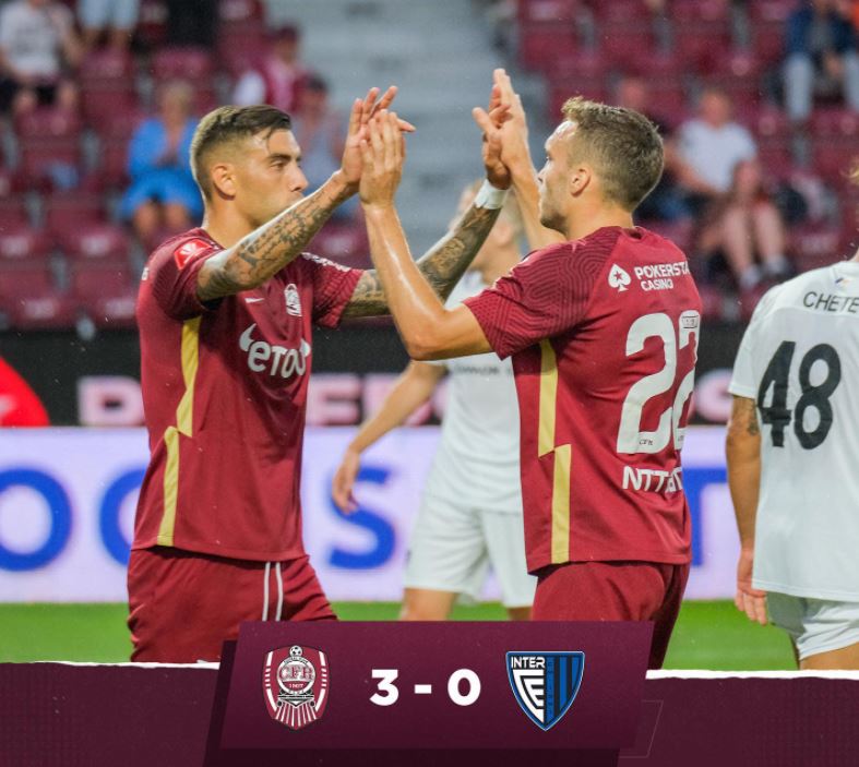 Victorie pentru CFR Cluj. „Feroviarii” au învins Inter Club d'Escaldes în preliminariile Conference League / Foto: CFR Cluj - Facebook