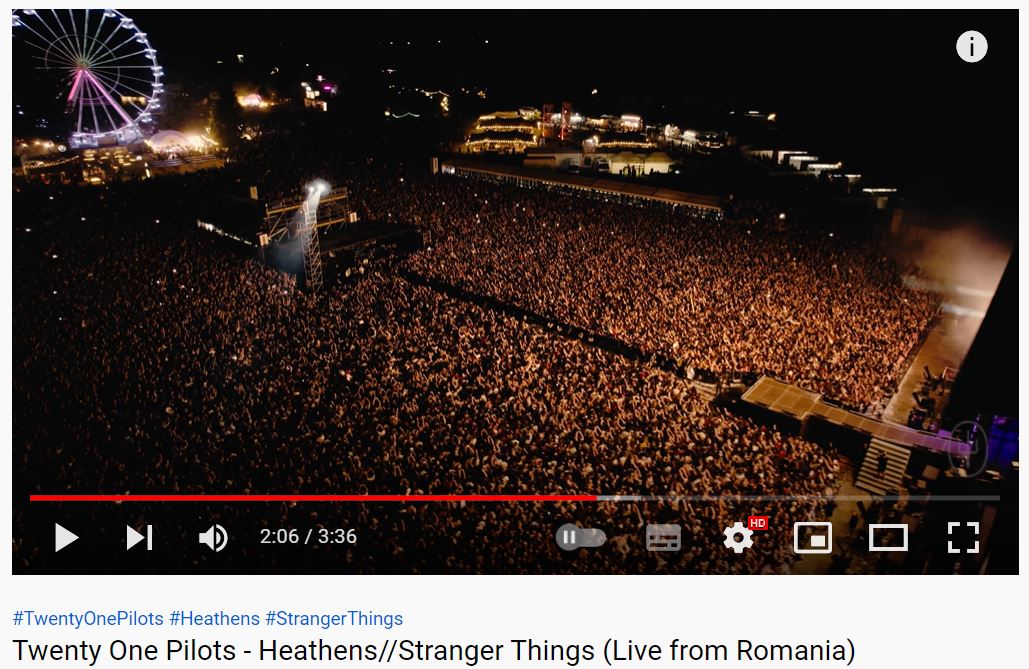 Twenty One Pilots a postat un videoclip pe YouTube cu prima piesă cântată la Electric Castle / Foto: captură ecran YouTube