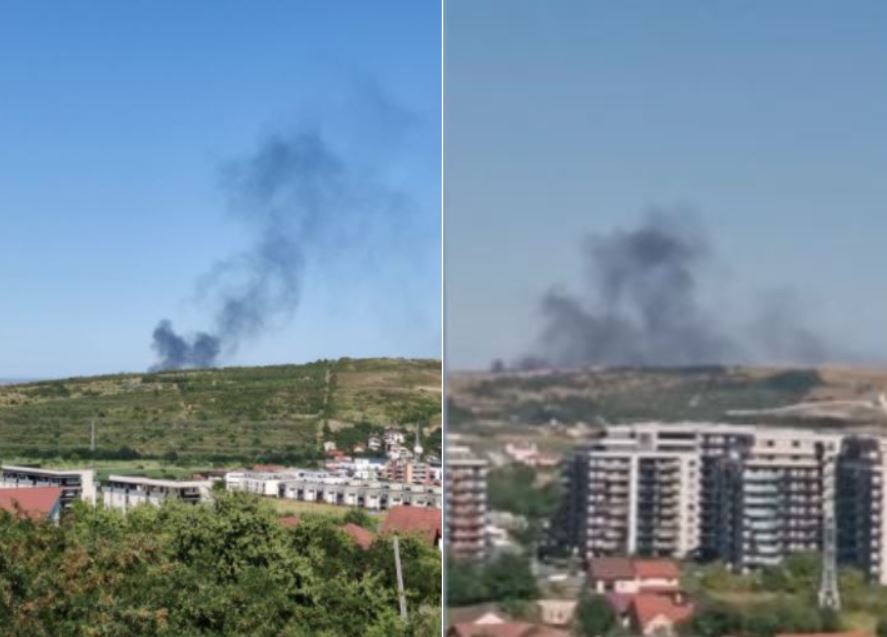 Incendiu lângă rampa de gunoi din Cluj-Napoca. Focul se vede din depărtare / Foto: monitorulcj.ro