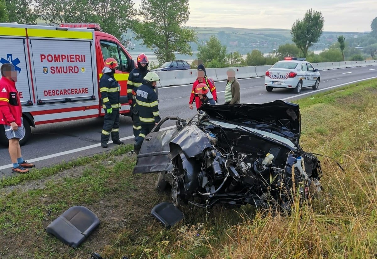 Accident între Vâlcele și Mărtinești/ Foto: ISU Cluj