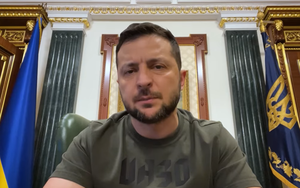 Preşedintele ucrainean Volodimir Zelenski i-a cerut din nou Moscovei să repună imediat centrala nucleară de la Zaporojie sub controlul deplin al Ucrainei/ Foto: captură ecran clip video Facebook - Володимир Зеленський