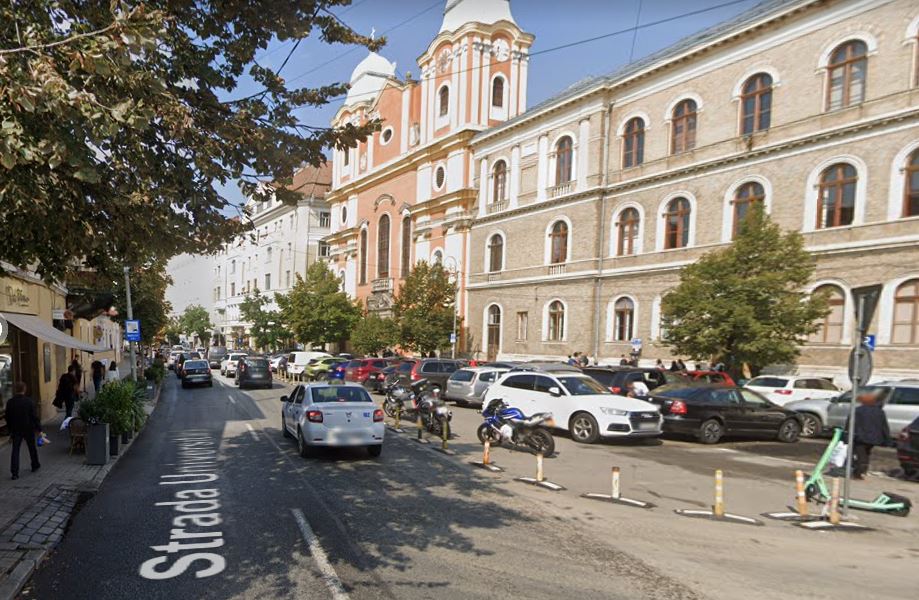 Încep lucrările de modernizare pe strada Universității / Foto: Google Maps