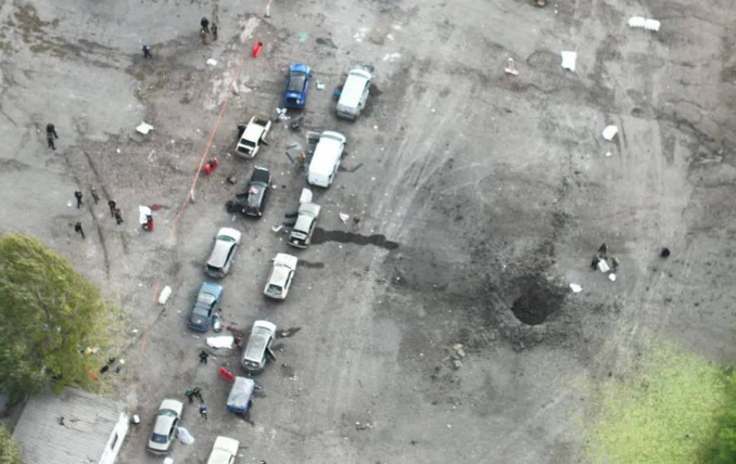 Cel puţin 23 de persoane au fost ucise şi 28 rănite într-un atac cu rachetă comis de forţele ruse şi care a lovit un convoi cu ucraineni care fugeau din orașul Zaporojie/ Foto: Pravda Gerashchenko/Telegram