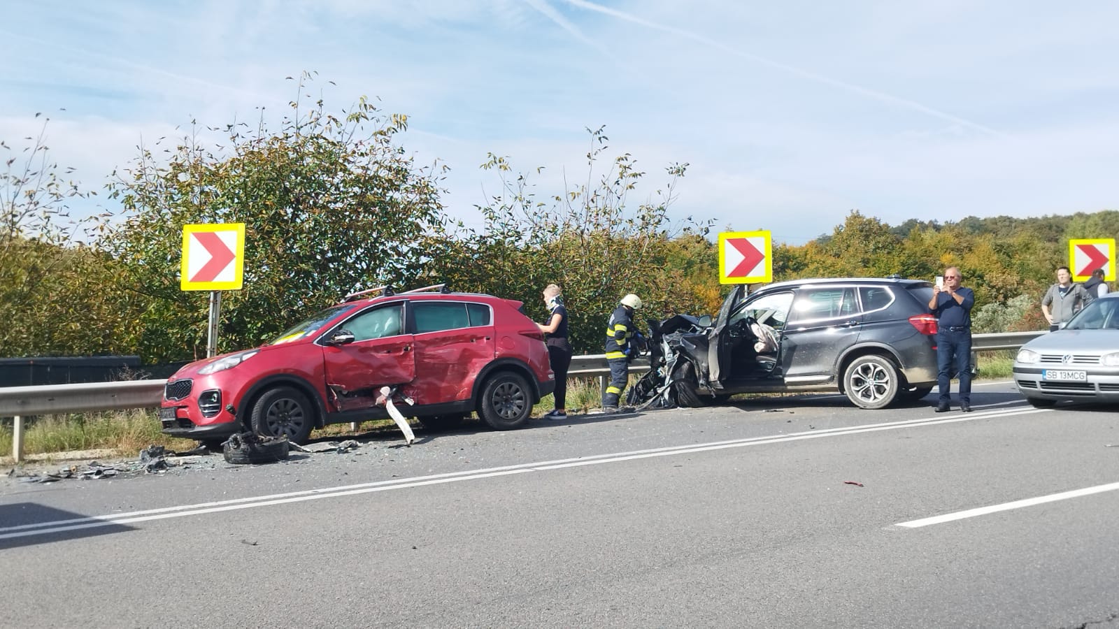 Un accident rutier cu 4 mașini a avut loc