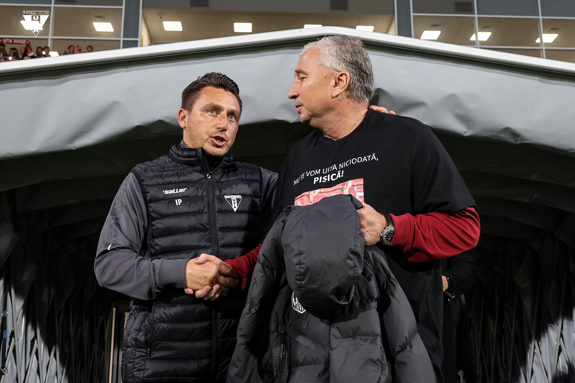 Ilie Poenaru alături de Dan Petrescu/ Foto: UTA Arad