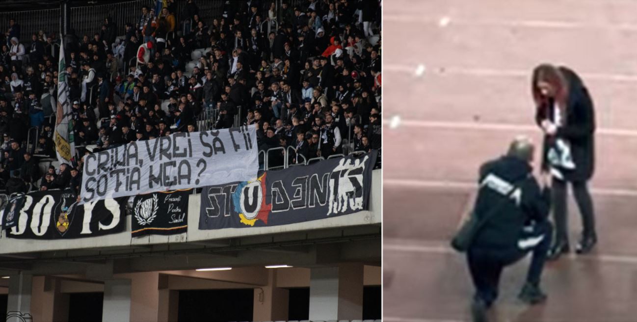 Cerere în căsătorie inedită pe Cluj Arena