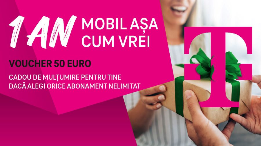 Telekom Mobile oferă un voucher de 50 de euro clienților care aleg orice abonament NELIMITAT