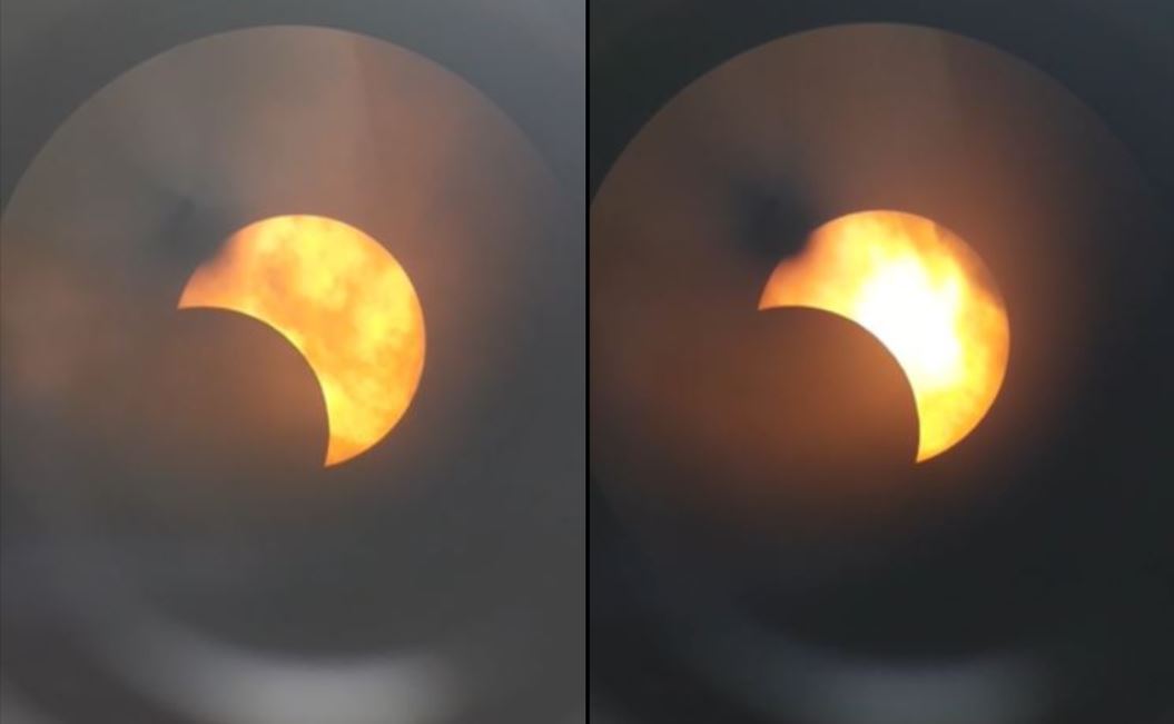 Imagini SPECTACULOASE cu eclipsa parțială de Soare de marți / Foto: Facebook - Planetariul şi Observatorul Astronomic al Muzeului „Vasile Pârvan” Bârlad