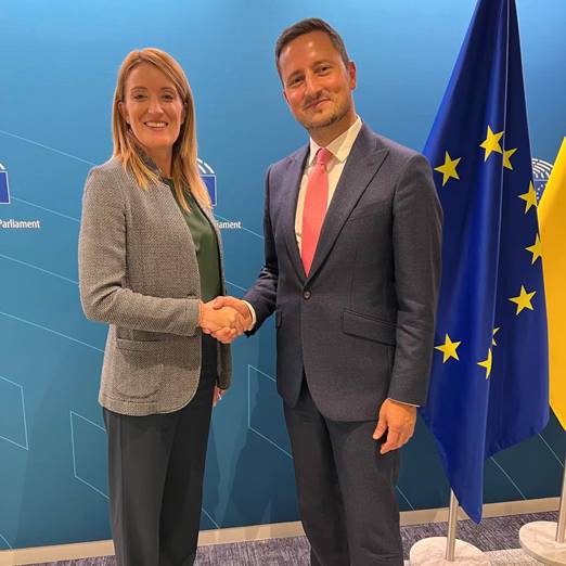 Europarlamentarul USR Nicu Ștefănuță (Renew Europe) s-a întâlnit ieri cu Președinta Parlamentului European