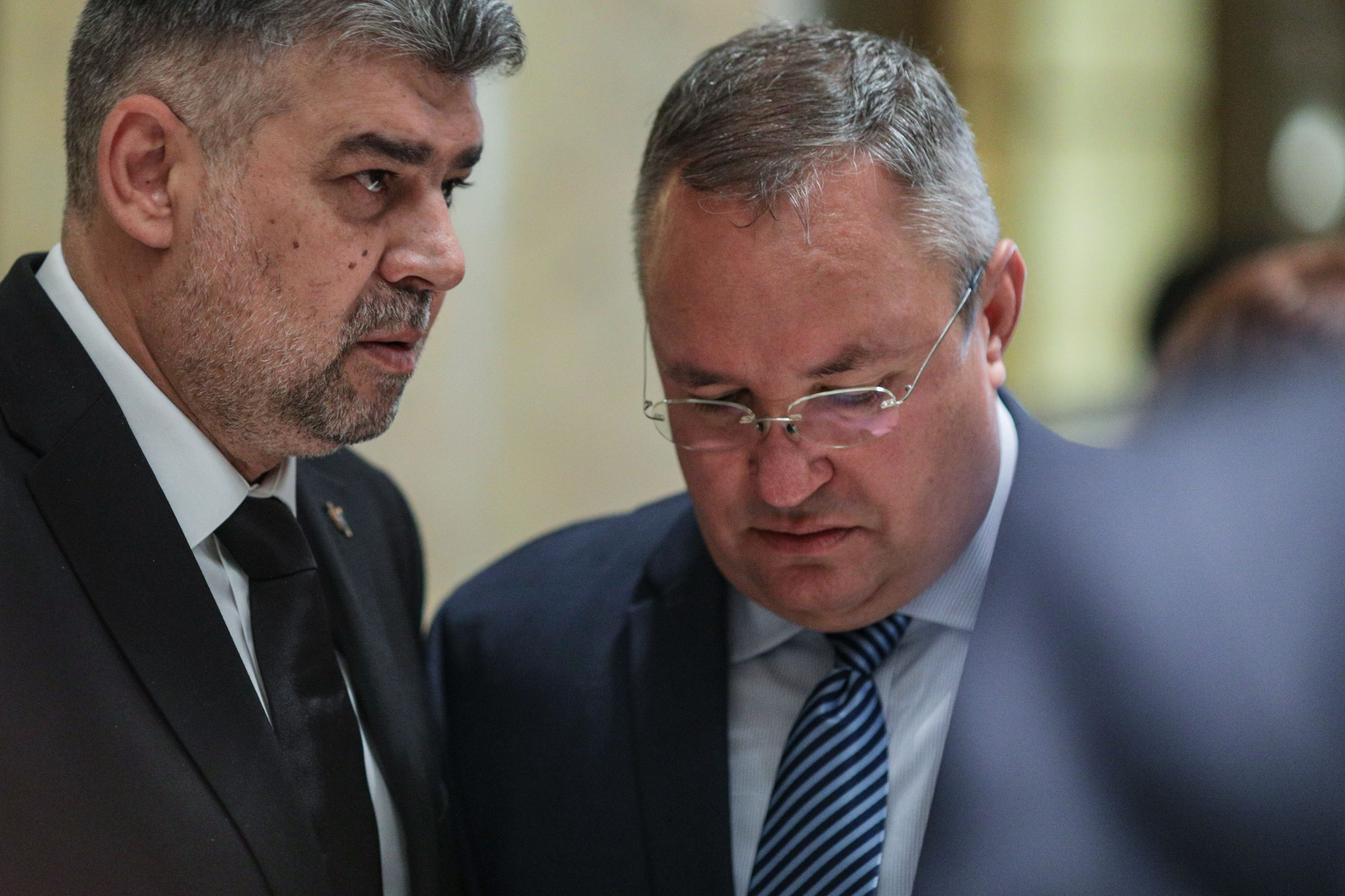 Marcel Ciolacu - președintele PSD și premierul Nicolae Ciucă - președintele PNL. Inquam Photos / Octav Ganea