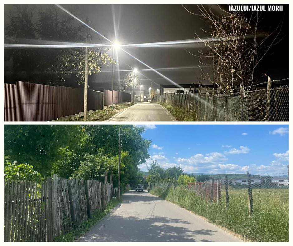 Au fost finalizate lucrările de extindere a rețelei de iluminat public pe străzile Iazului