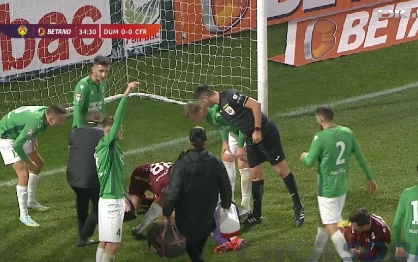 Au fost momente de panică la partida dintre Dumbrăvița și CFR Cluj