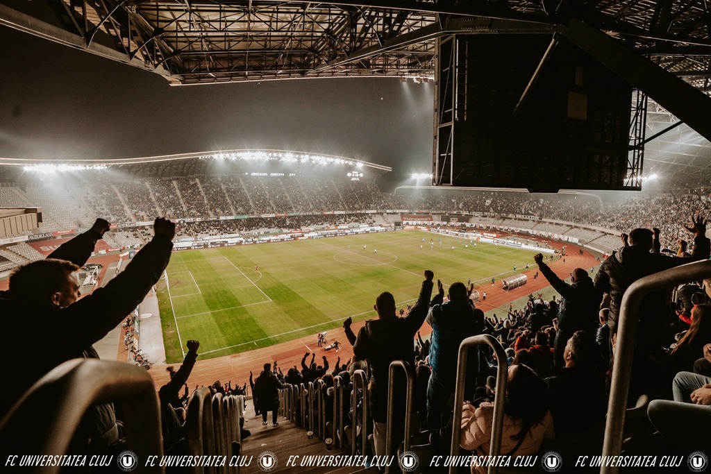 Suporterii „U” Cluj/ FOTO: Universitatea Cluj - Facebook