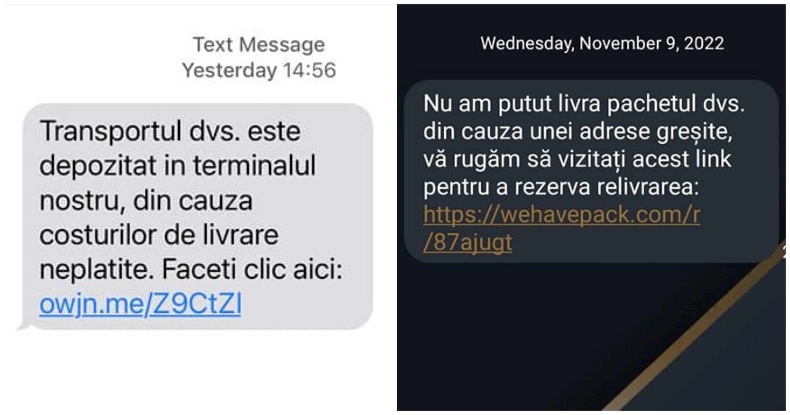 Mesaje false de la pretinși curieri