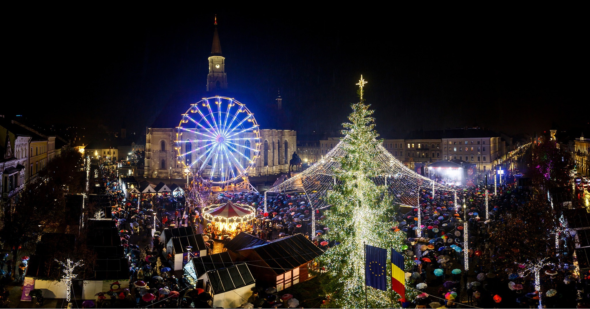 Cum a fost prima seară la Târgul de Crăciun? FOTO: Târgul de Crăciun Cluj-Npaoca/ Facebook