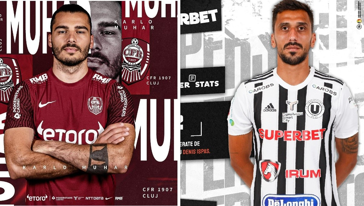 Liga Profesionistă de Fotbal (LPF) a realizat o listă cu fotbaliștii care au avut contribuții majore la parcursul bun al echipelor lor în acest sezon/ FOTO 1: Fotbal Club CFR 1907 CLUJ/ FOTO 2: FC Universitatea Cluj/Facebook