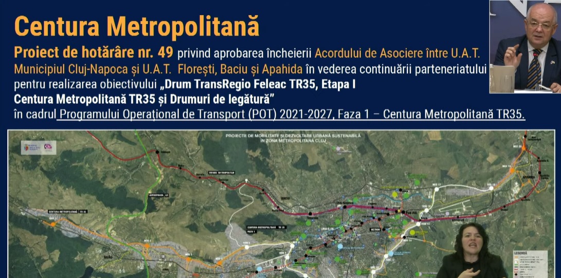 Emil Boc a prezentat proiectul centurii metropolitane. Sursă foto captură video Youtube