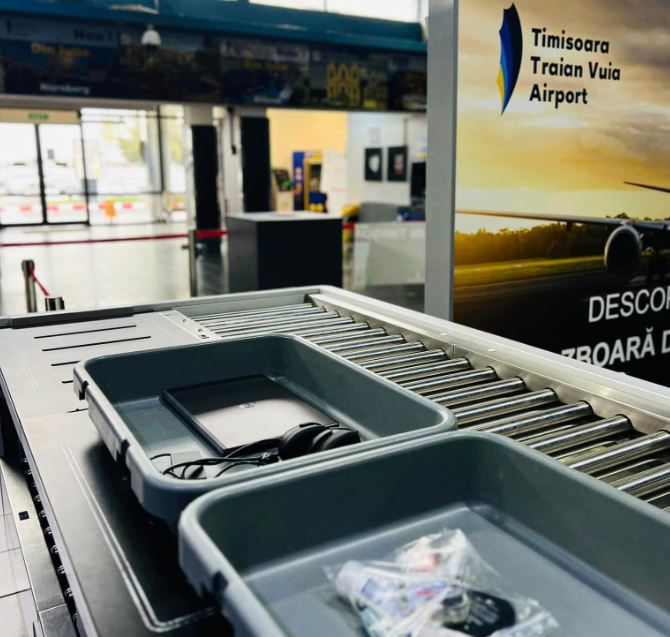 Securitate în aeroportul din Timișoara / Foto: Facebook - pagina aeroportului din Timișoara