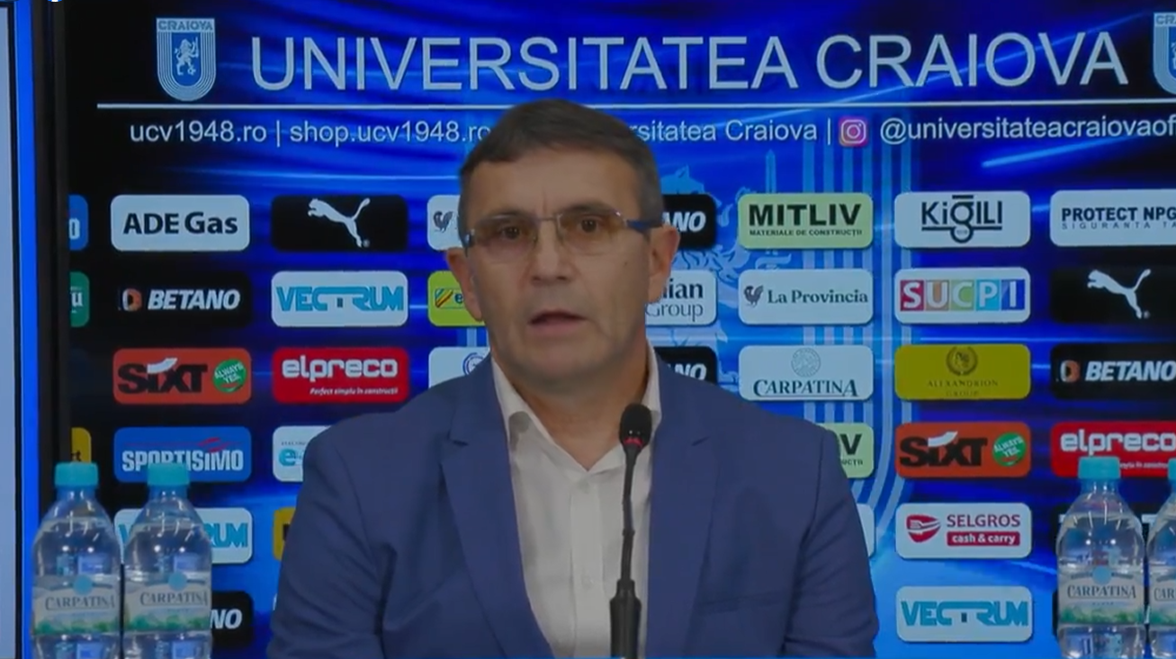 Eugen Neagoe în cadrul conferinței de presă /FOTO: Universitatea Craiova - Facebook