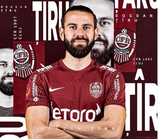 Fundașul Bogdan Țîru vine în Gruia / Foto: CFR Cluj