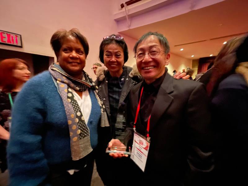 Hideki Noda în cadrul ceremoniei de la New York /FOTO: Teatrul Național Radu Stanca Sibiu - Facebook