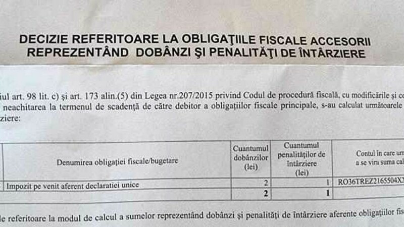 Un clujean a fost somat de ANAF pentru o datorie de 3 lei! Riscă BLOCAREA CONTURILOR. FOTO: Facebook