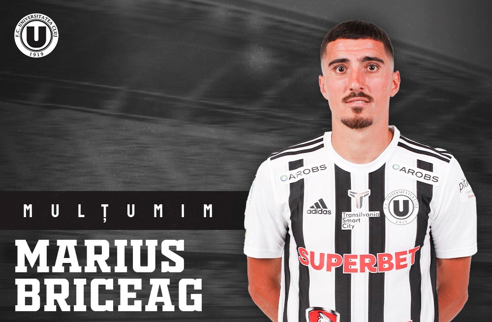 Marius Briceag a marcat un gol în tricoul alb negru /FOTO: FC Universitatea Cluj - Facebook