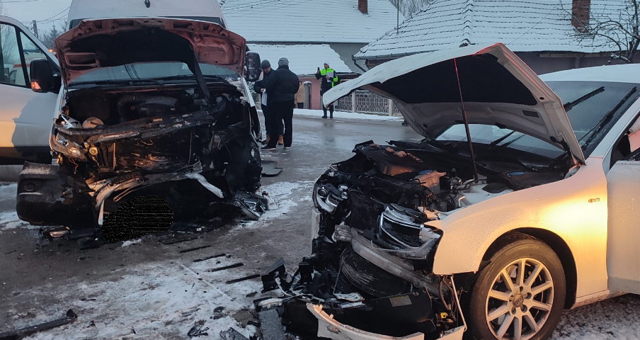 Accident rutier grab în Bonțida/captură foto ISU Cluj