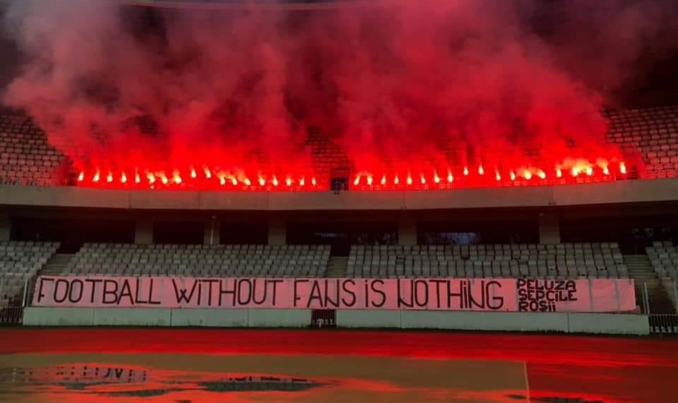 Galeria „U” Cluj a transmis un mesaj de solidaritate cu suporterii iubitori de fotbal înaintea partidei de vineri