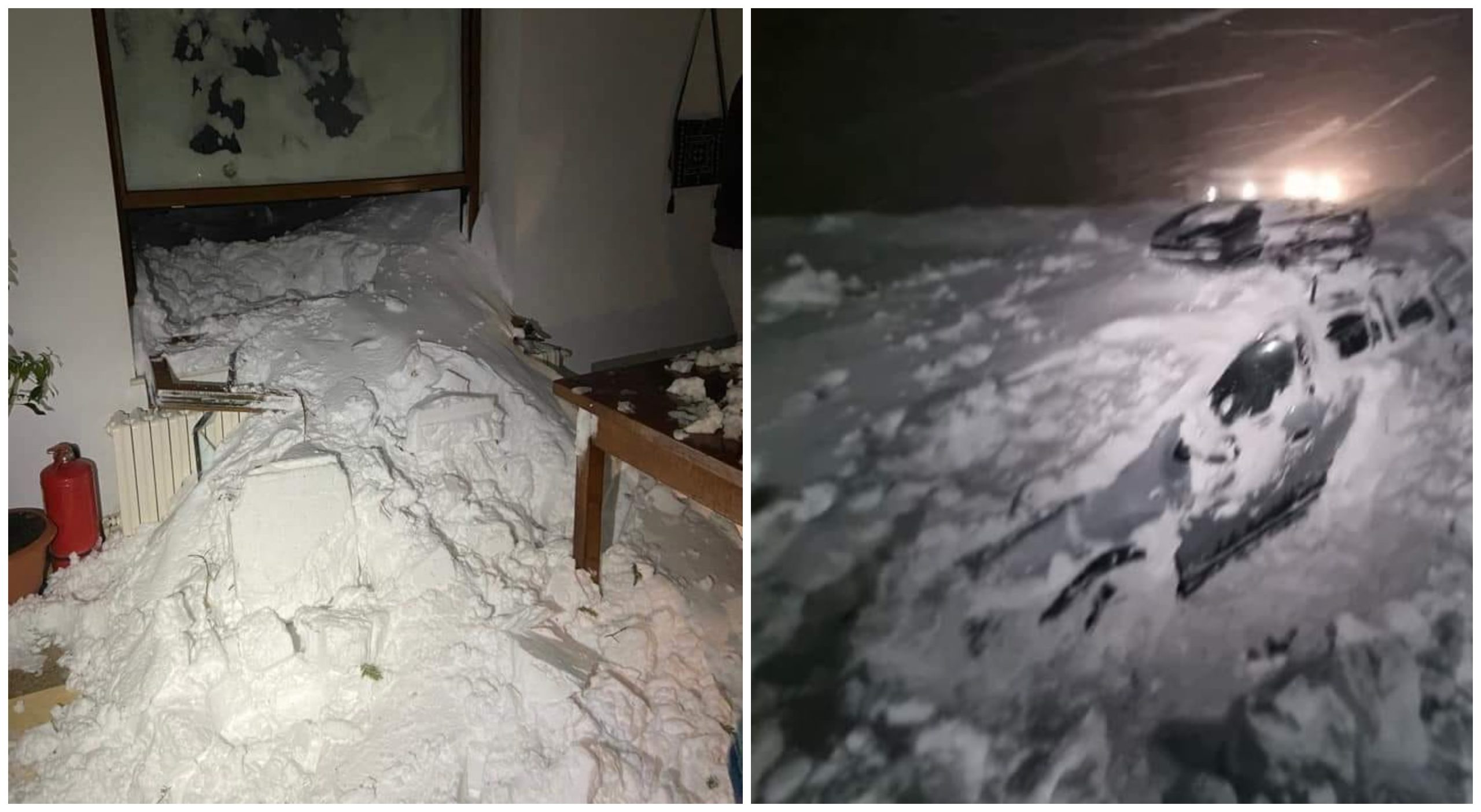 O avalanşă puternică a lovit în plin cabana Capra
