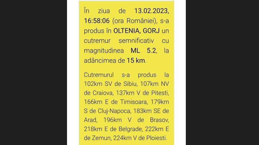 Cutremur semnificativ în România / Foto: www.infp.ro