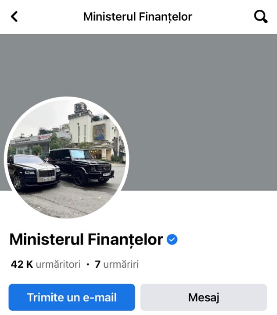 Contul de Facebook al Ministerul Finanțelor