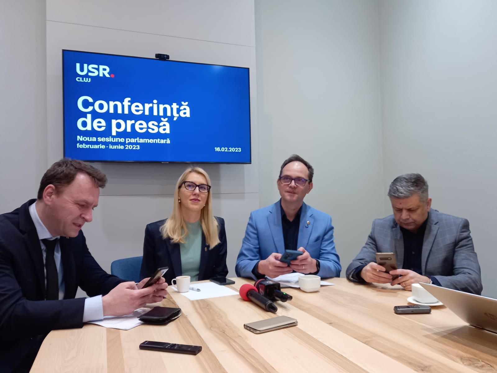 Parlamentarii USR de Cluj și-au prezentat prioritățile pe anul 2023. FOTO: Monitorul de Cluj