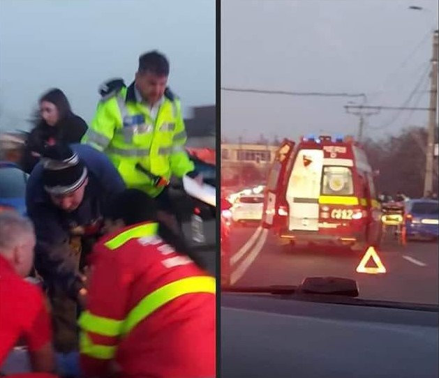 Accidentul a avut loc pe podul de la IRA /FOTO: INFO Trafic Cluj - Facebook