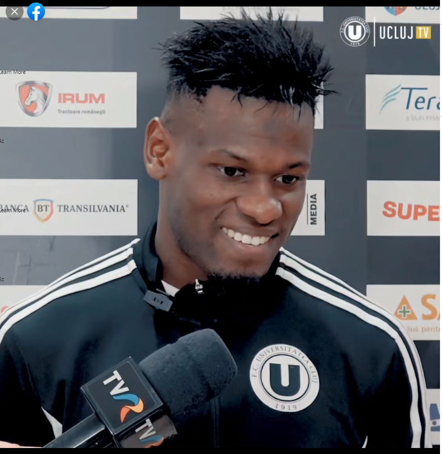 Mamadou Thiam după victoria cu FC Botoșani /FOTO: captură ecran FC Universitatea Cluj - Facebook