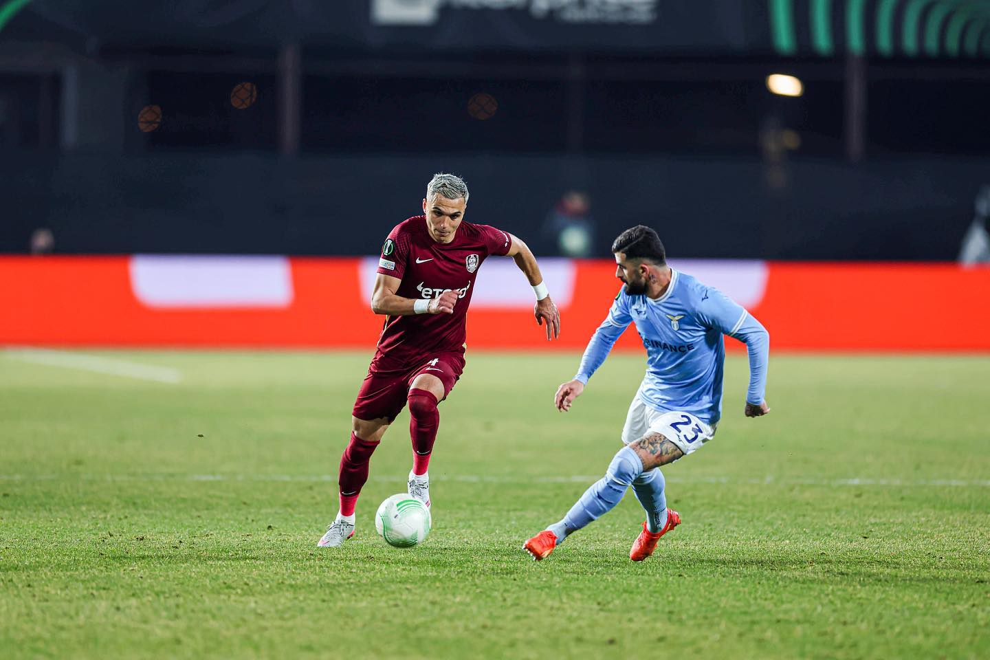 Cristi Manea în meciul cu Lazio /FOTO: CFR Cluj - Facebook